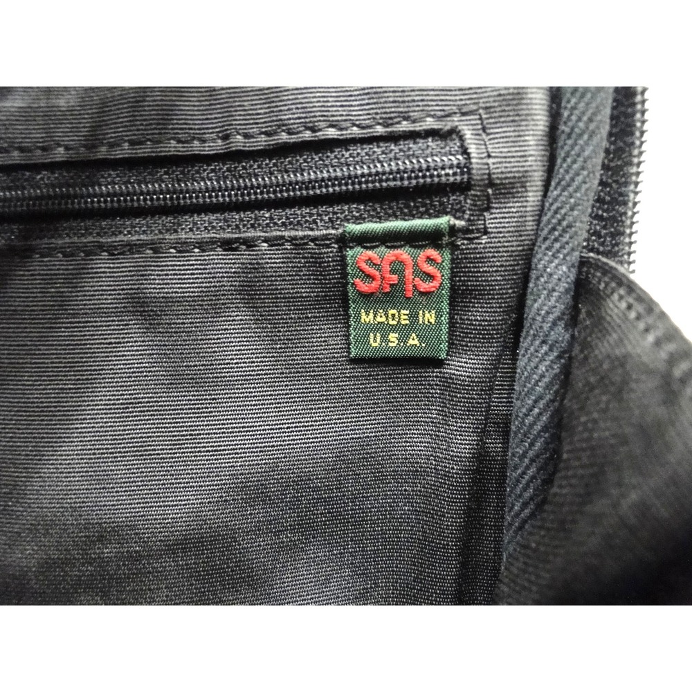 SAS Black Pebbled Leather Organizer Crossbody Bag Made in USA - Picture 15 of 15